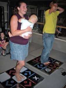 ddr Sawyer, Sarah and Hank play DDR