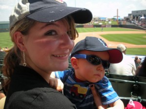 tori and hank at game with Tori at the game
